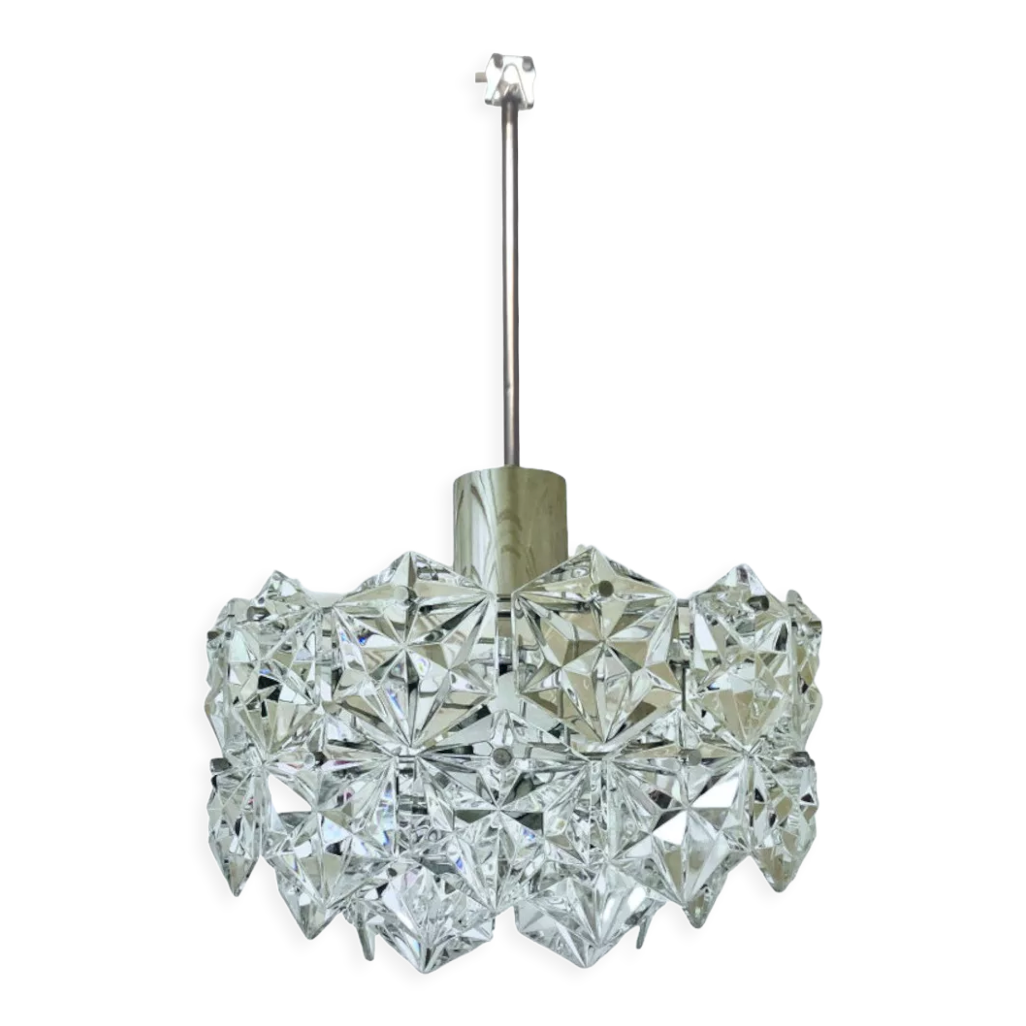 Crystal tassel chandelier lamp Kinkeldey germany 70's