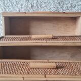 Pair of rattan bedside tables circa the 1970s.
