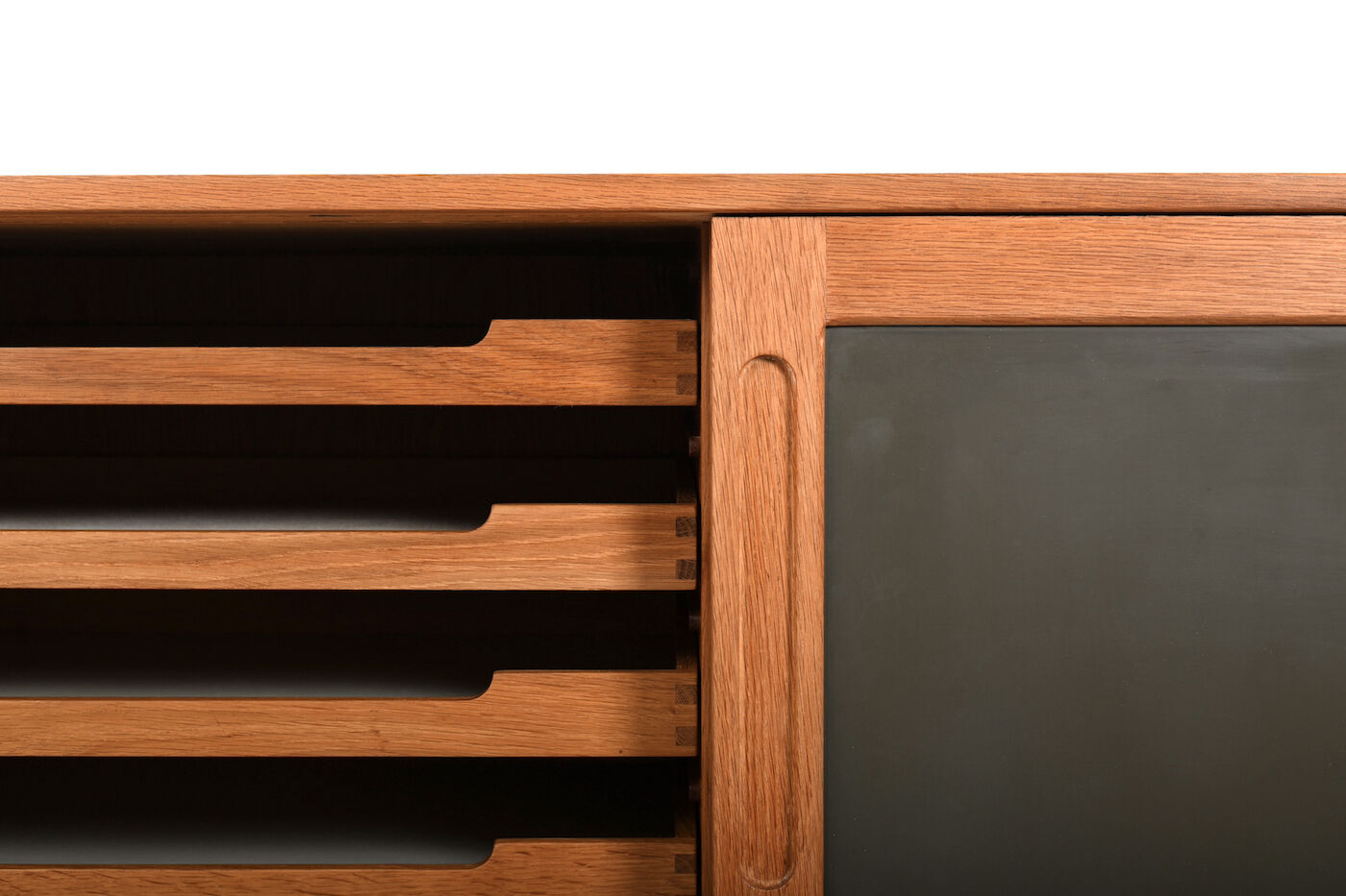 Danish oak and formica cabinet 1960s