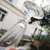 7 antique glass champagne flutes in Louis Philippe style