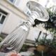 7 antique glass champagne flutes in Louis Philippe style