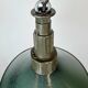 Industrial Green Enamel Military Pendant Lamp with Cast Aluminium Top, 1960