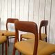 set of 6 teak and leather chairs by Niels Otto Moller, Denmark, 1960
