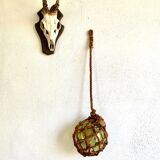 Glass and rope hanging vase