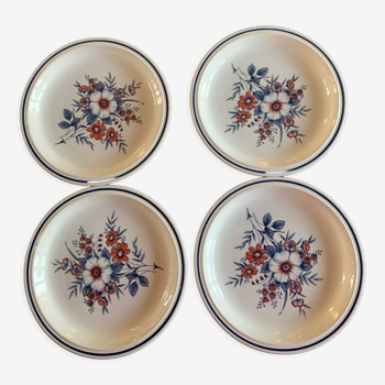 4 alpine rose plates