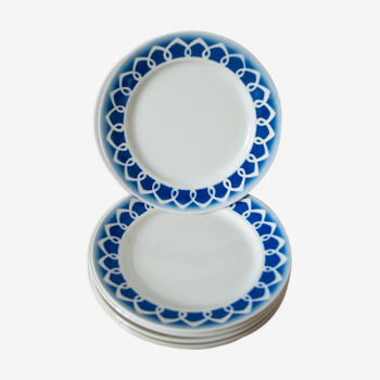 6 assiettes plates anciennes en terre de fer