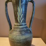 Green terracotta jar with 2 handles