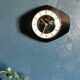 Vintage formica clock silent wall clock "Junghans golden black"