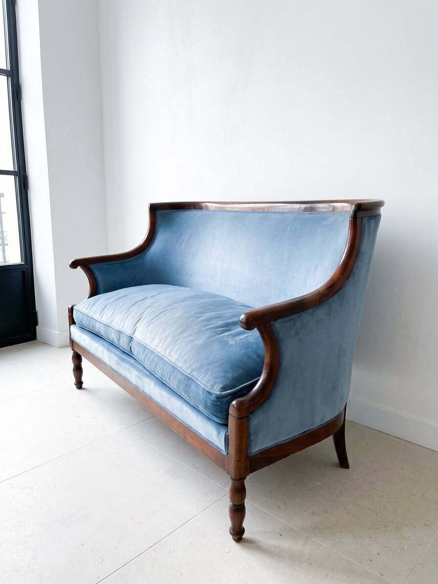 Empire sofa in blue mahogany