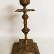 Remarkable pair of candlesticks in bronze, formerly silver-plated, from the 19th century.