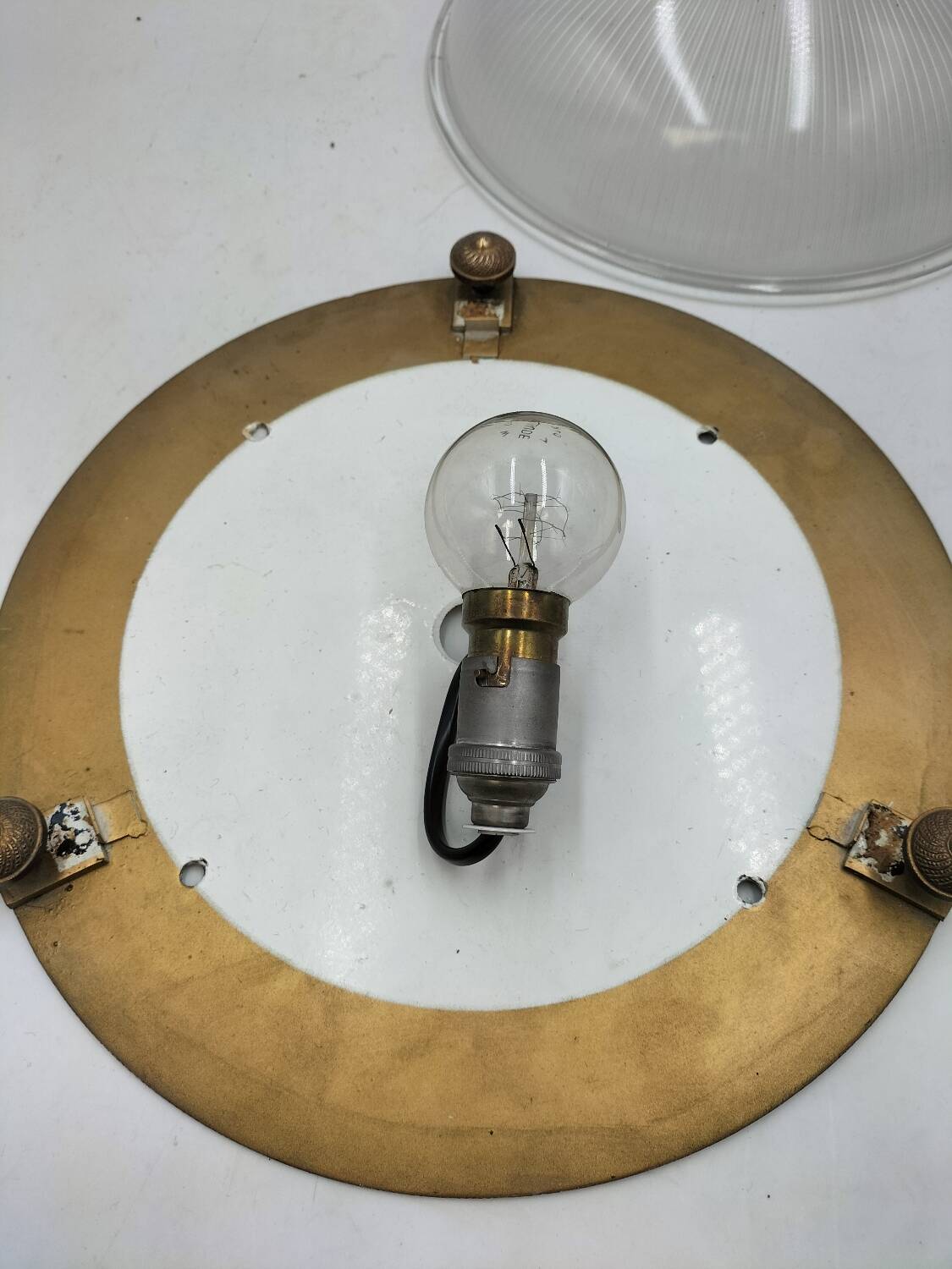 Holophane glass ceiling light