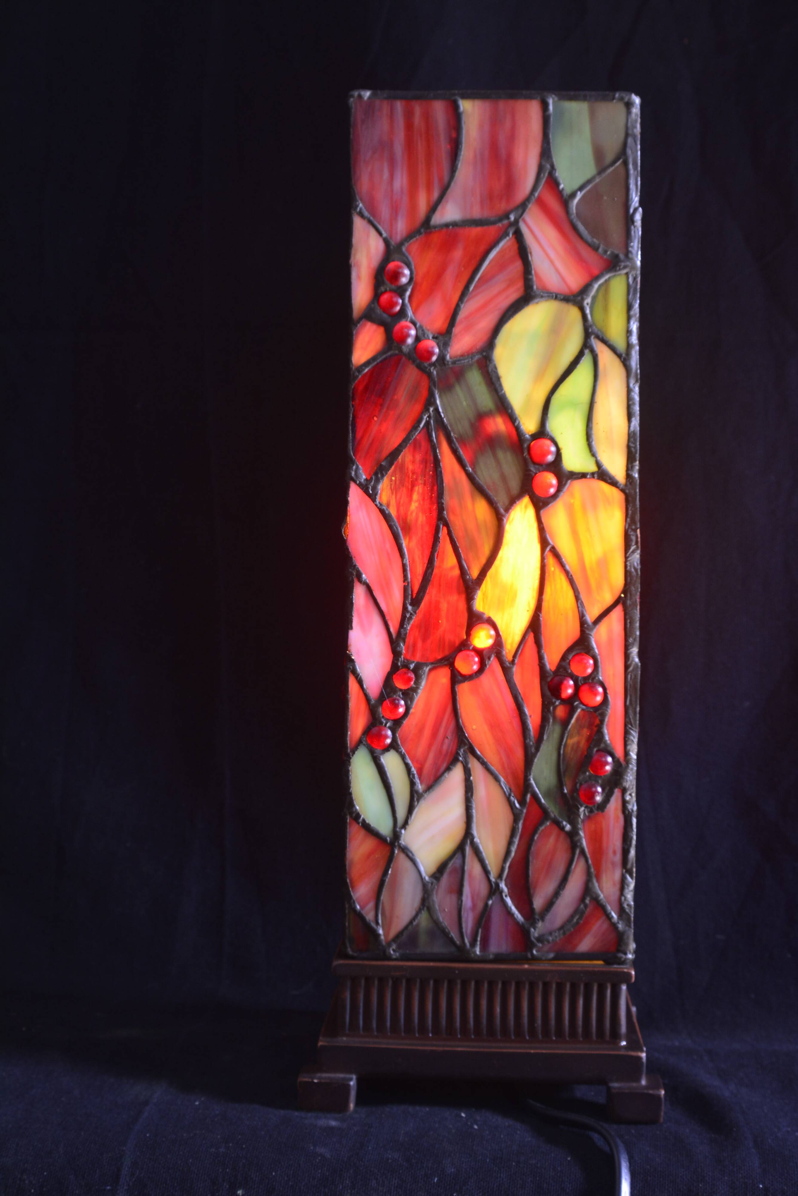 Stained glass lamp in the style of Tiffany