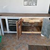 Old cabinetmaker's workbench with oak top and foot