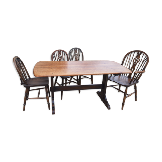 Vintage Ercol table & 4 seats