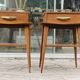 Pair of bedside tables, 1950s, compass legs