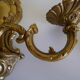 2 "Metra.F" gold-coloured metal flame wall appliques, steerable branch