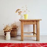 Brutalist table - oak side table