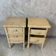 Pair of rattan bedside tables