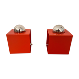 Paire de lampes Minibox à poser orange Philips vintage