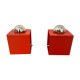 Paire de lampes Minibox à poser orange Philips vintage