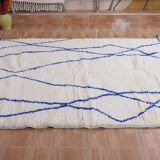 Handmade Moroccan wool rug, large size 250x150 cm, handcrafted.