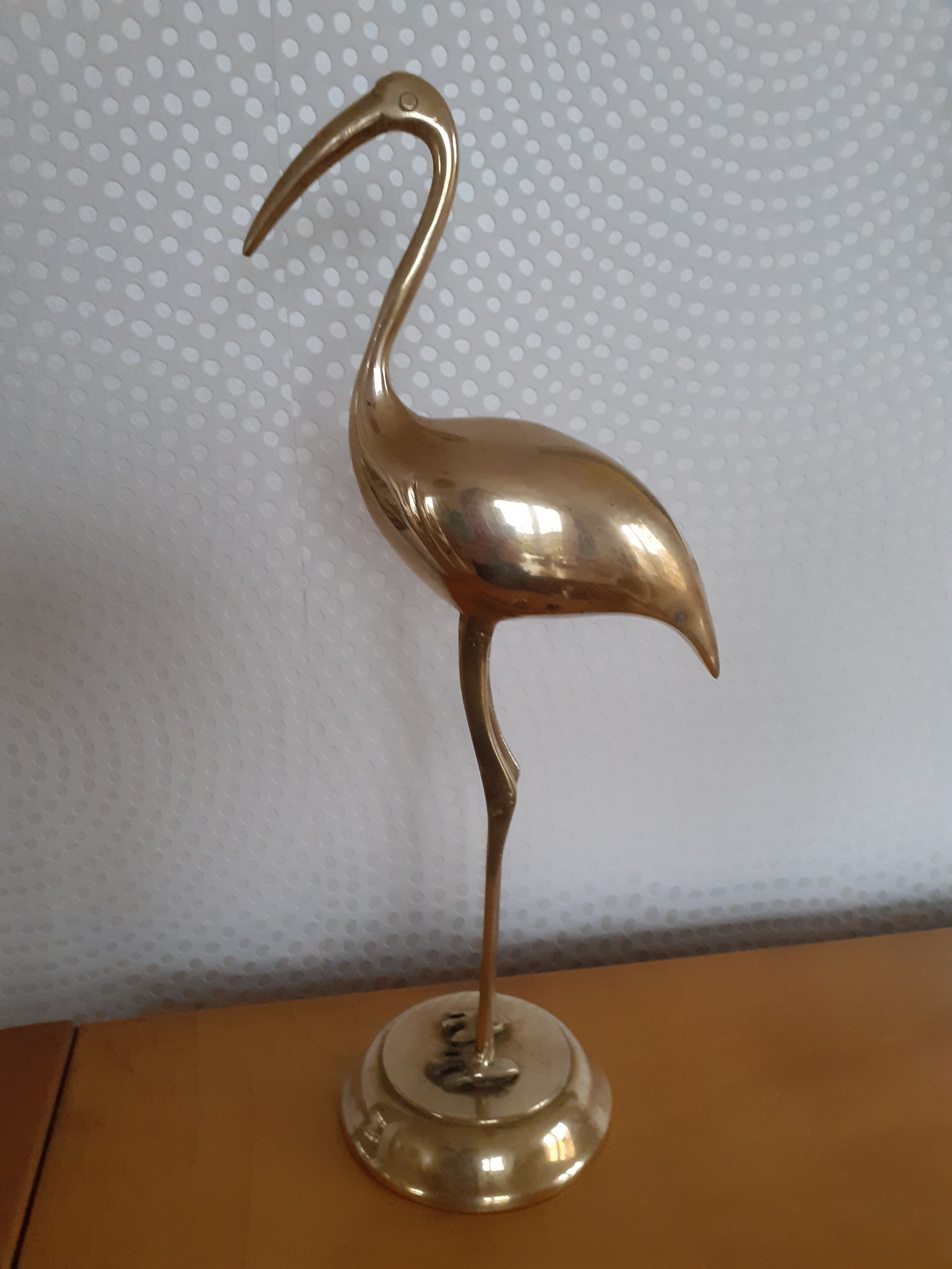 Flamant rose en laiton 30 cm