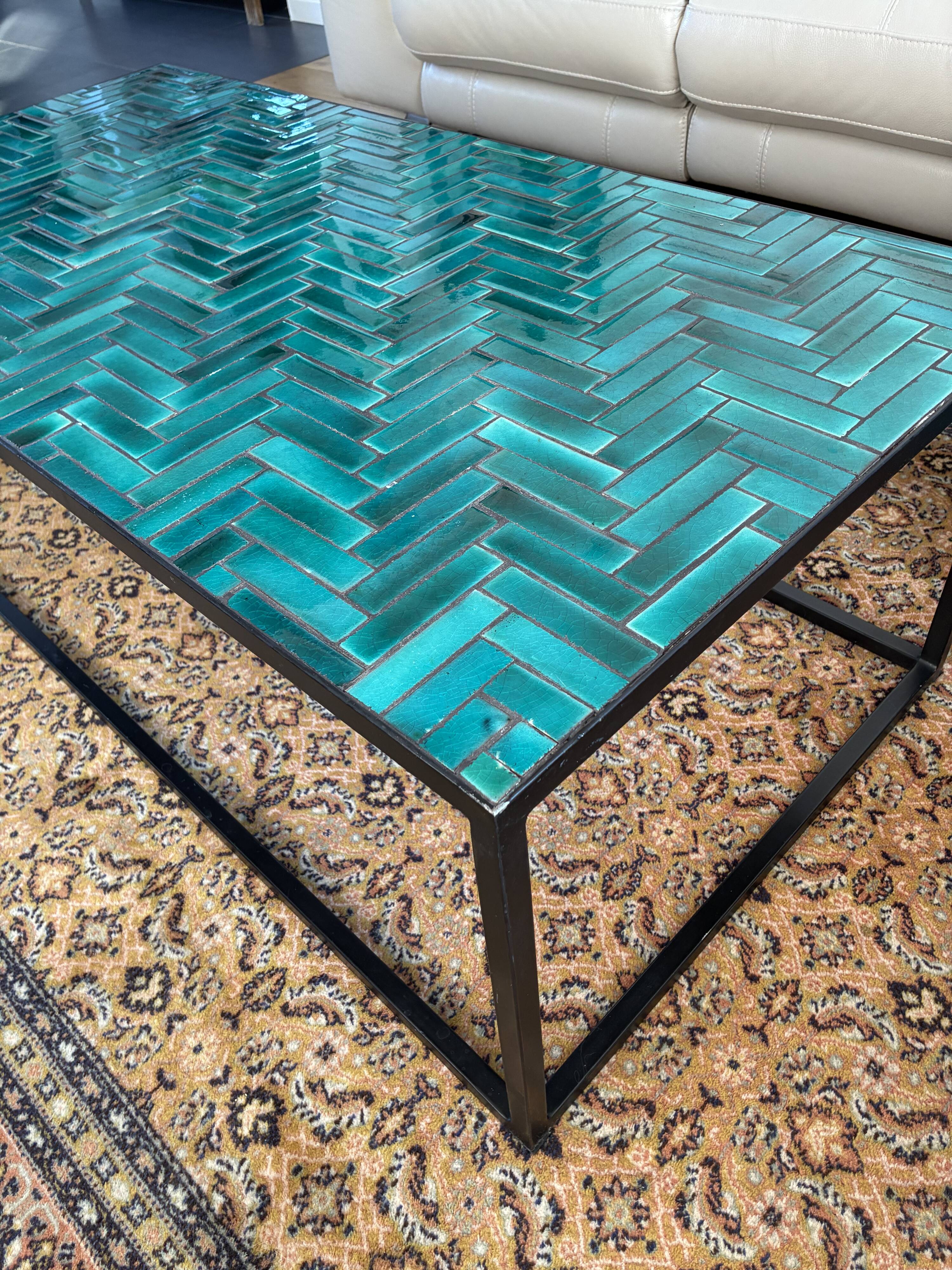 Contemporary ceramic tile table