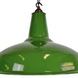 Suspension industrielle en émail vert de Jackson Electrical Co., années 1960