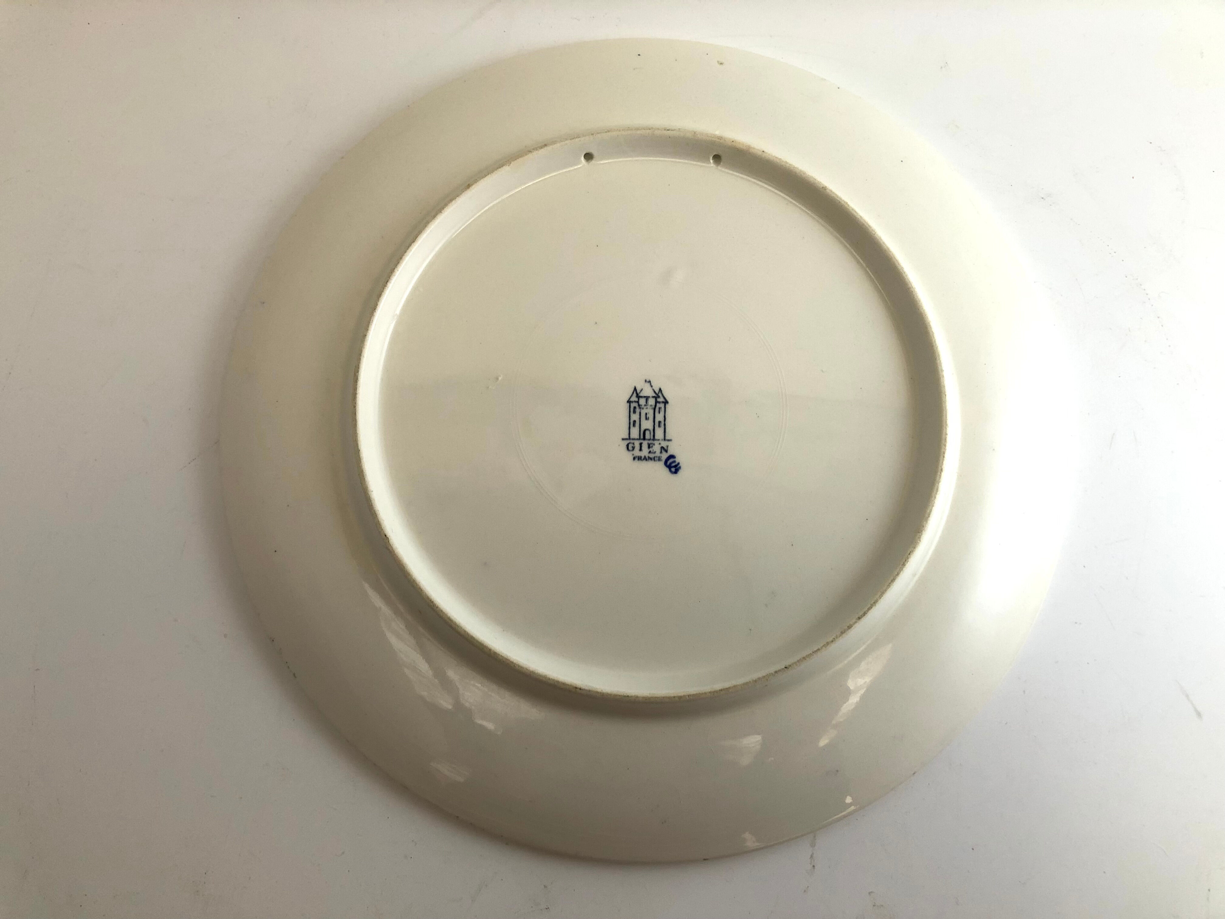 Round dish Gien decoration bothée or cashmere 26cm for pie and cake
