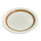 Vintage cake dish with orange and green trim D30