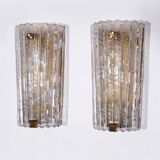 Appliques Orrefors Design XXL de Carl Fagerlund en verre et laiton, années 1960