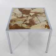 Table basse plaquée en résine et pierre chromée des années 1980, Allemagne