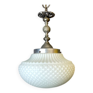 White opaline glass chandelier