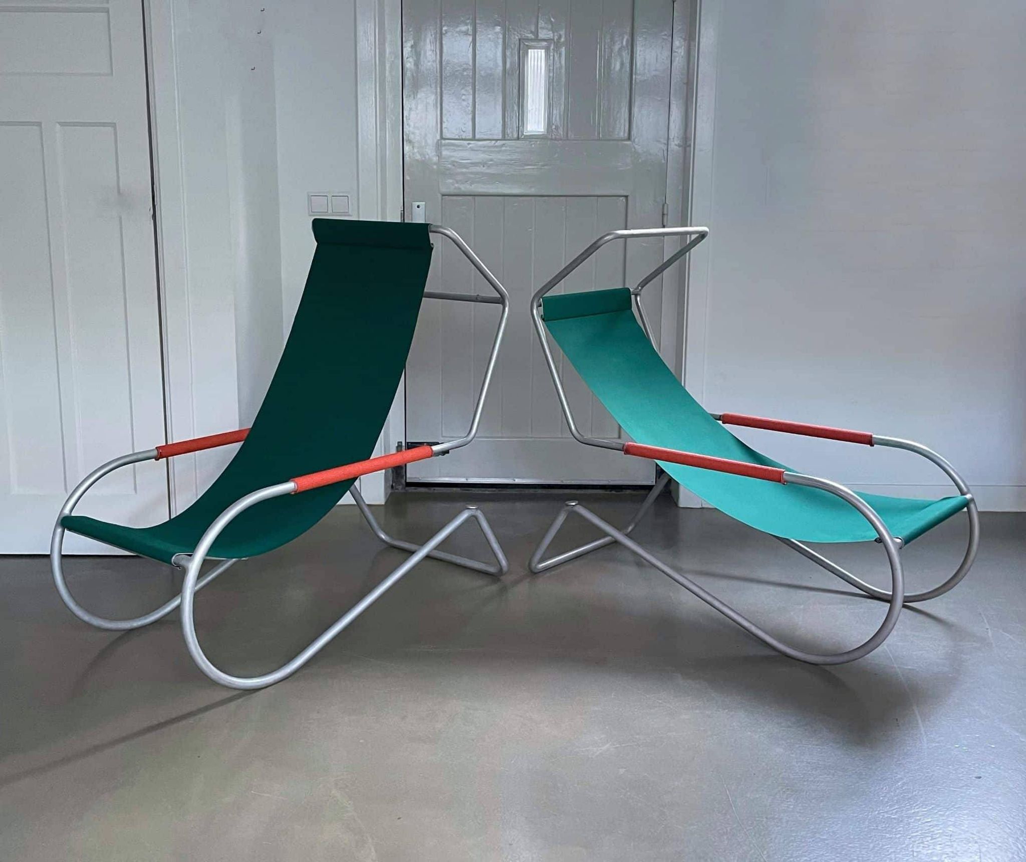 Set of midcentury 'Lido' sun lounge chairs, design Battista and Gino Giudici