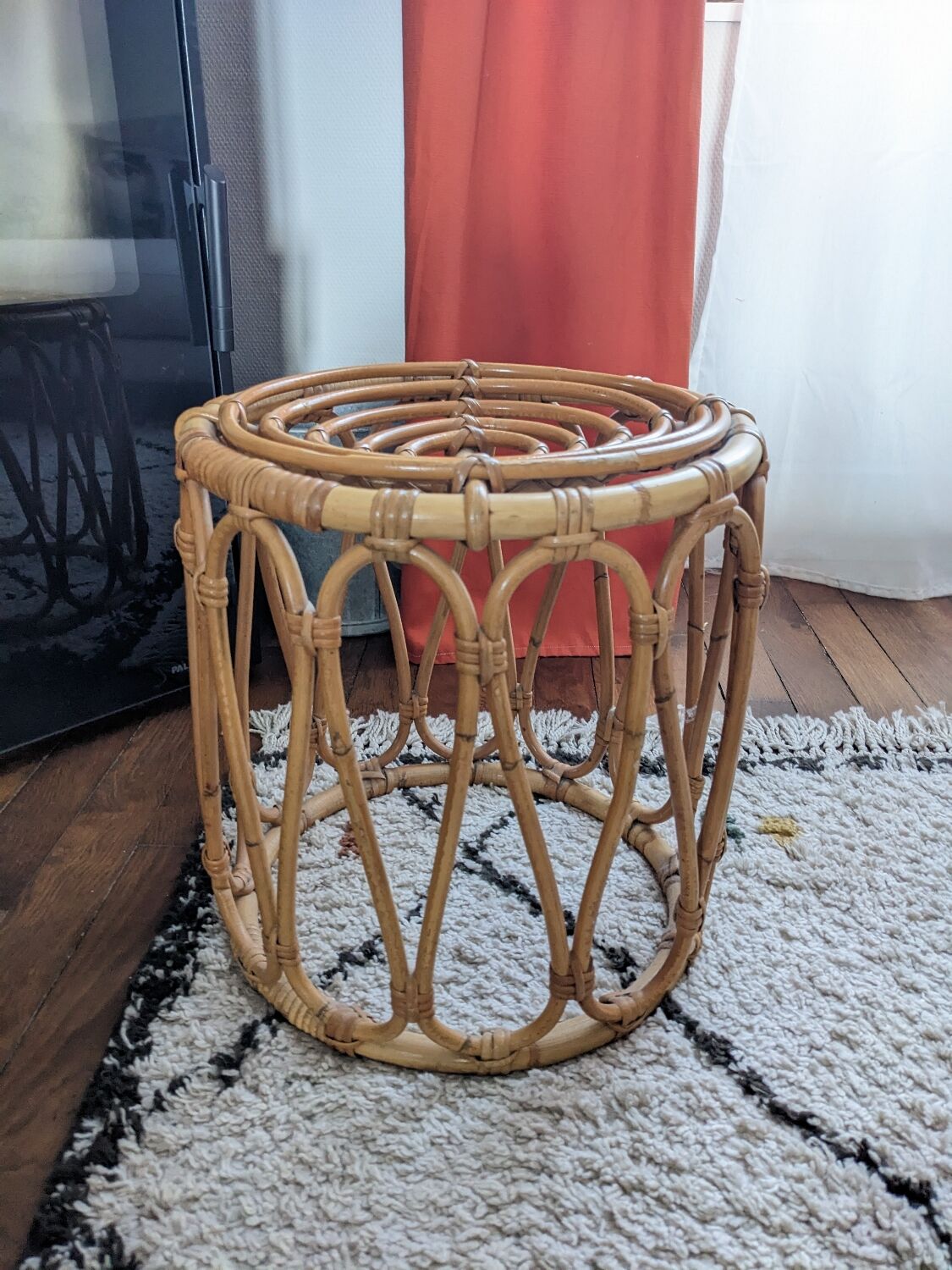 Vintage rattan stool