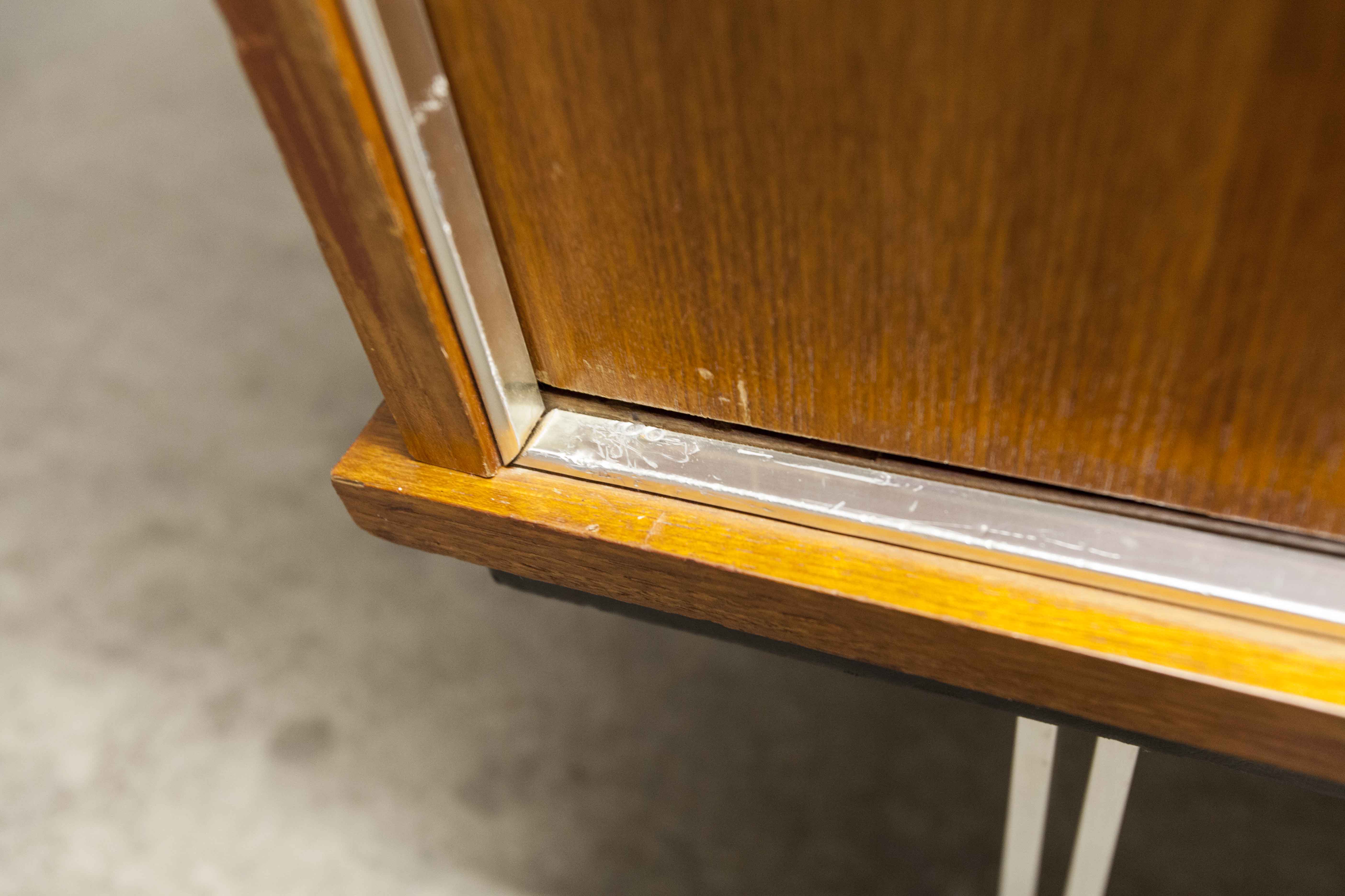Wardrobe 1970 teak 4 doors half wardrobe half shelf 182 cm