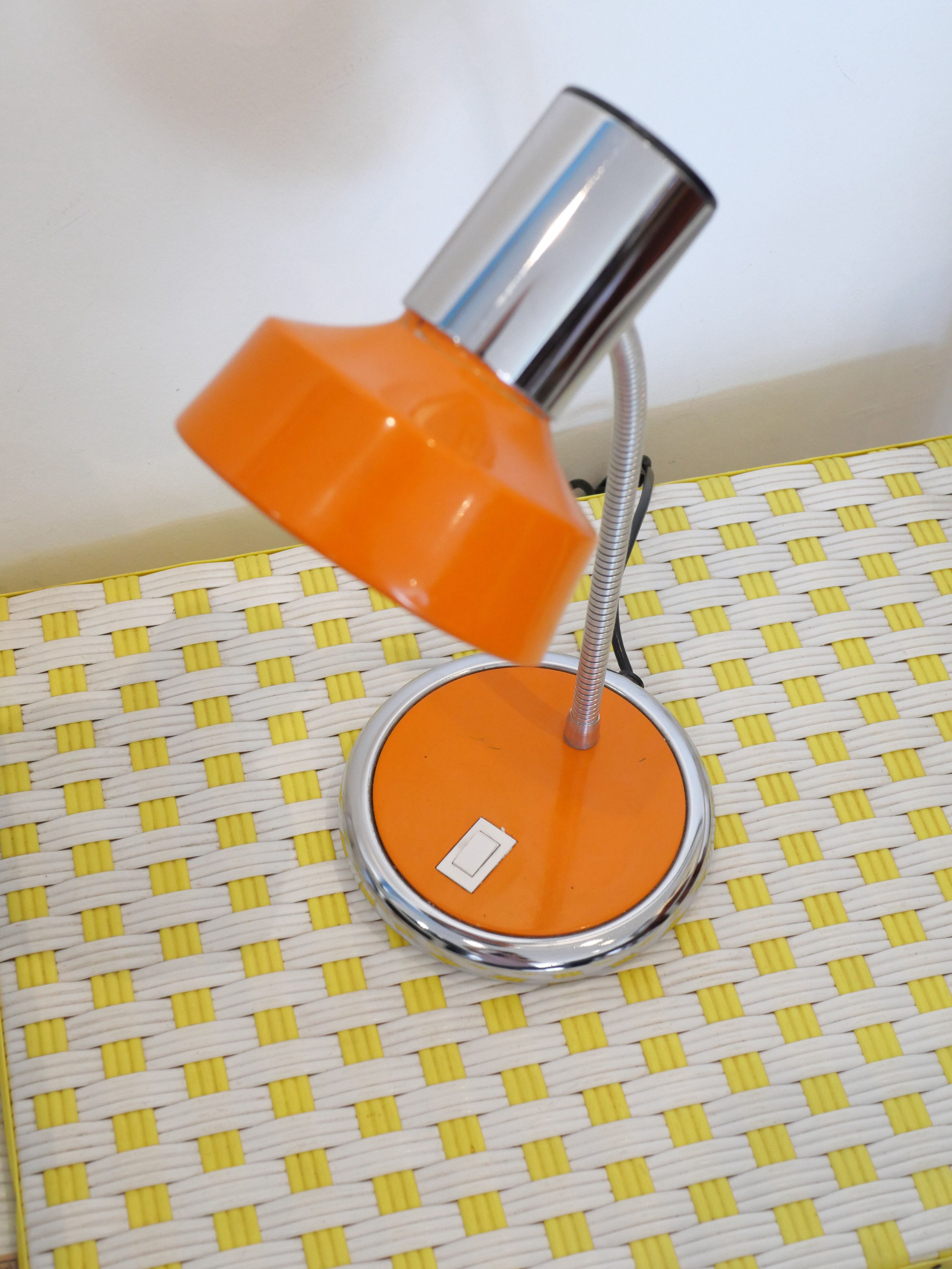1970s orange metal desk lamp