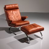 Congnac Leather COR SWING Lounch Chair whit Otterman By Adolf & Schöpfer 19