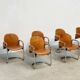 Set of eight cognac leather Dialogo Dessau dining chairs by Afra E Tobia Scarpa