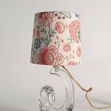 Sculptural Clear Crystal Glass Table Lamp by Schneider, France, 1950s