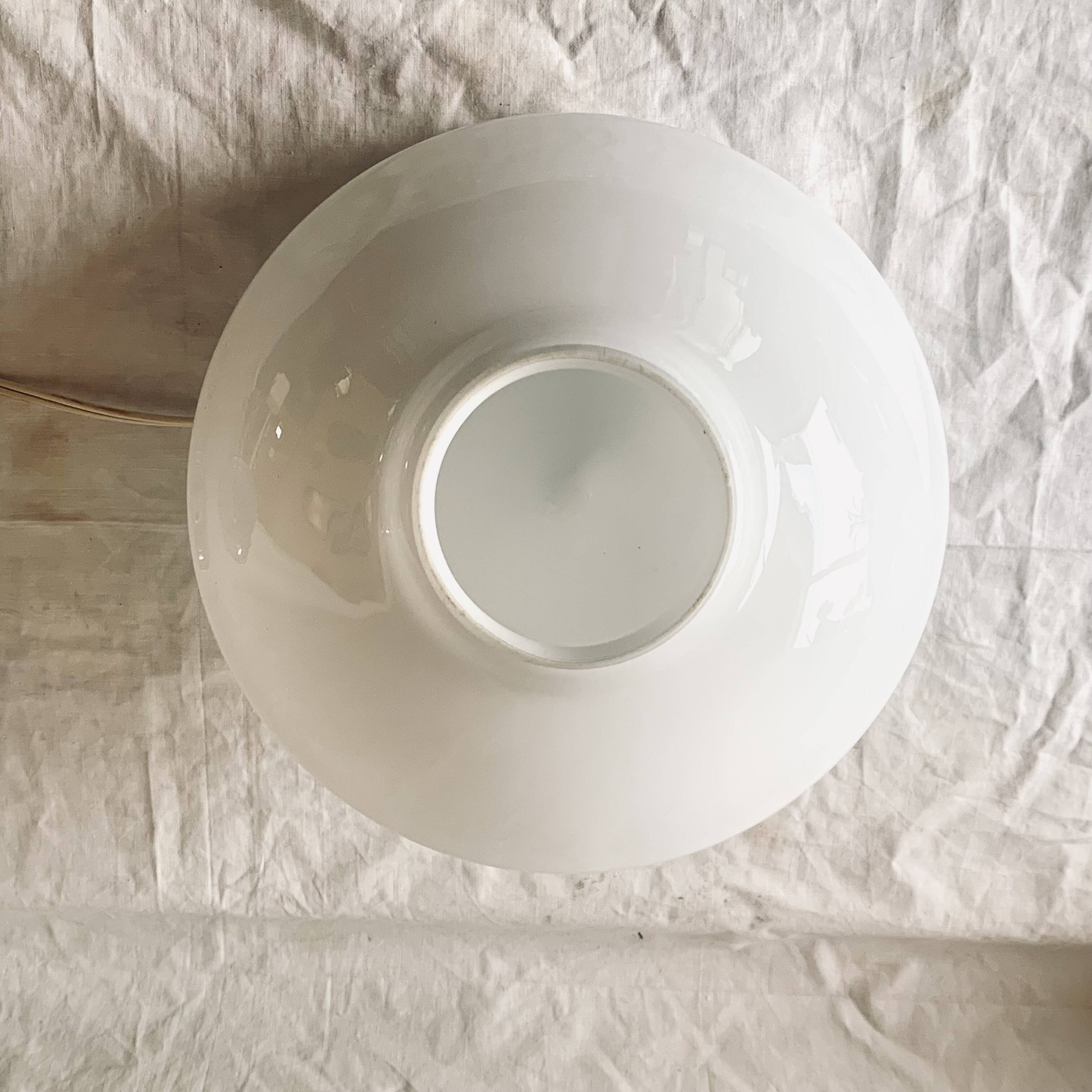 Art Deco pendant light in white opaline