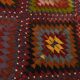 Geometric Pattern Burgundy  Turkish Vintage Kilim Rug, 188x338 Cm