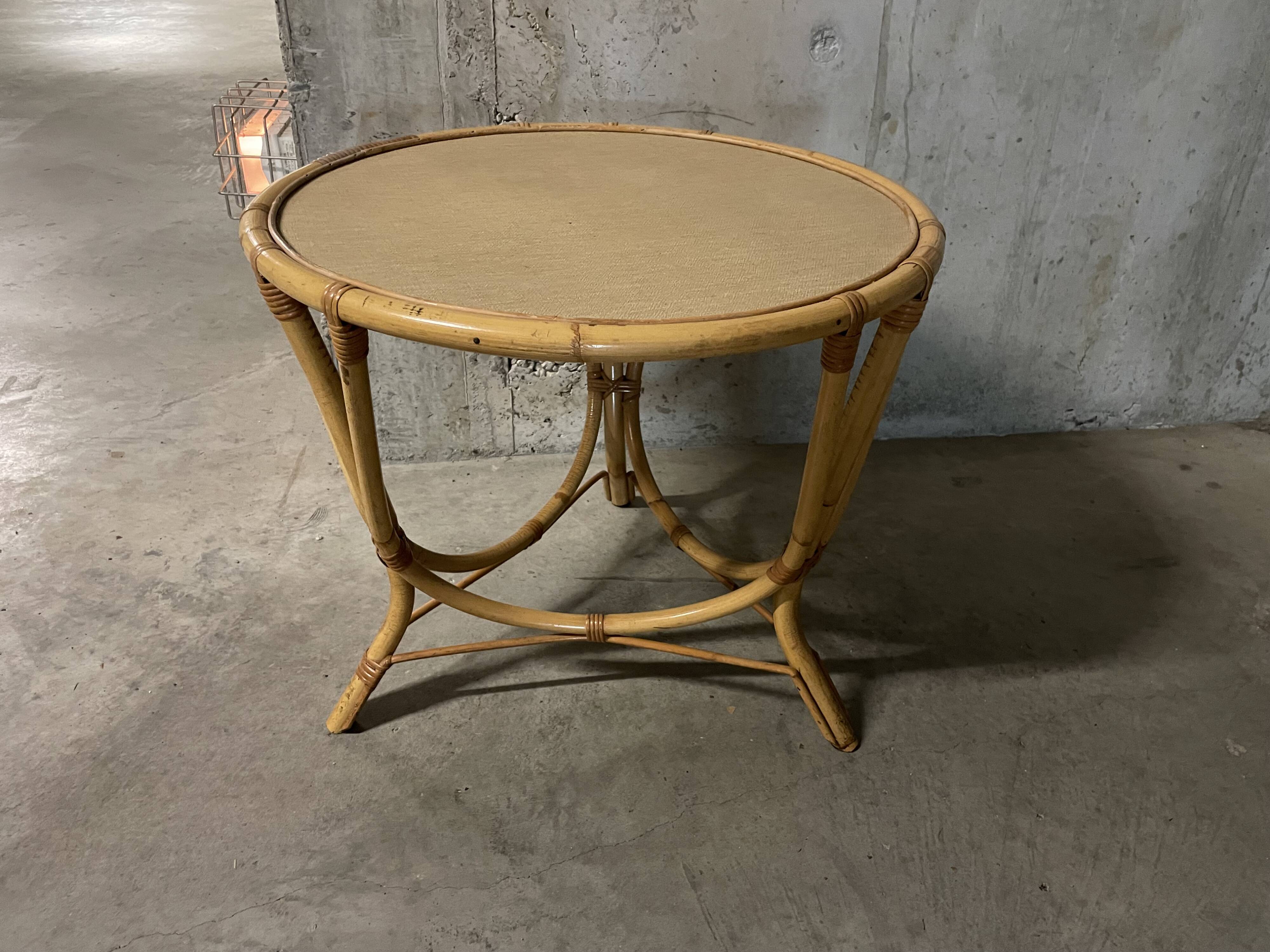 Rattan coffee table from the 70s