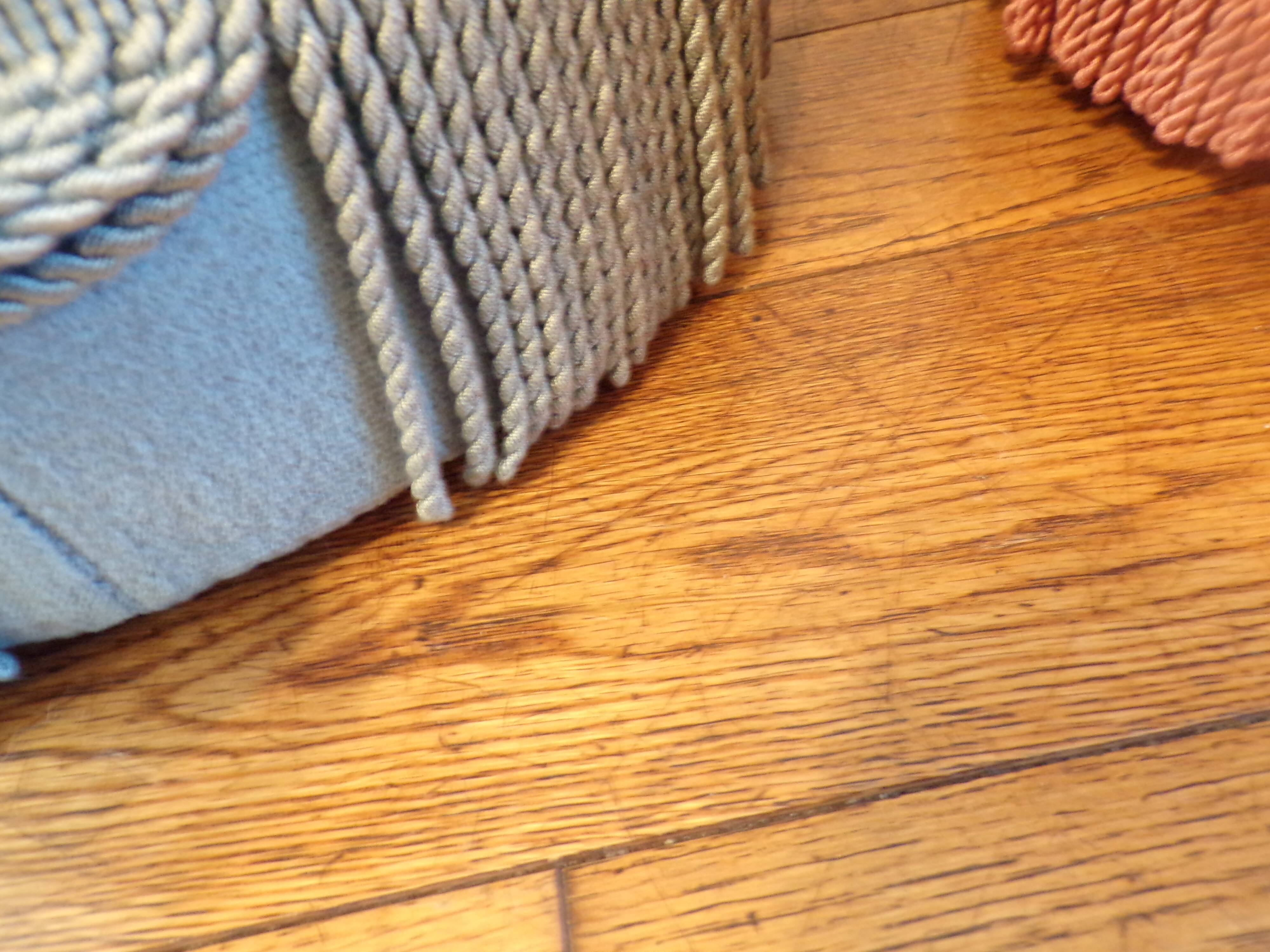 A pair of vintage velvet poufs.