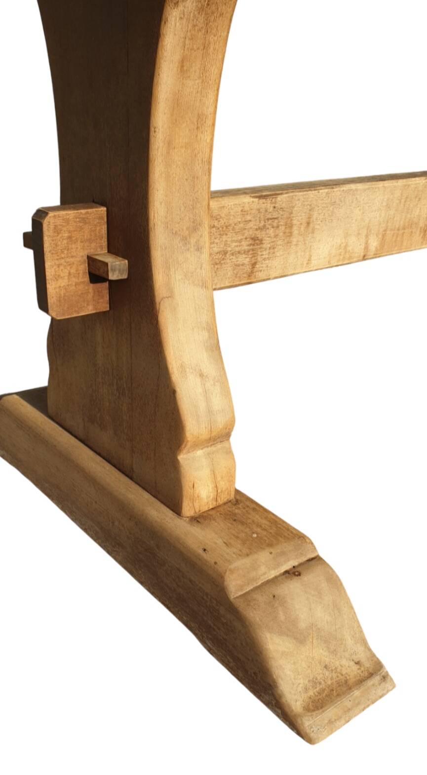 Natural wood farmhouse table