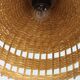 Adjustable mid-century wooden wall lamp with rattan shade, 1970s