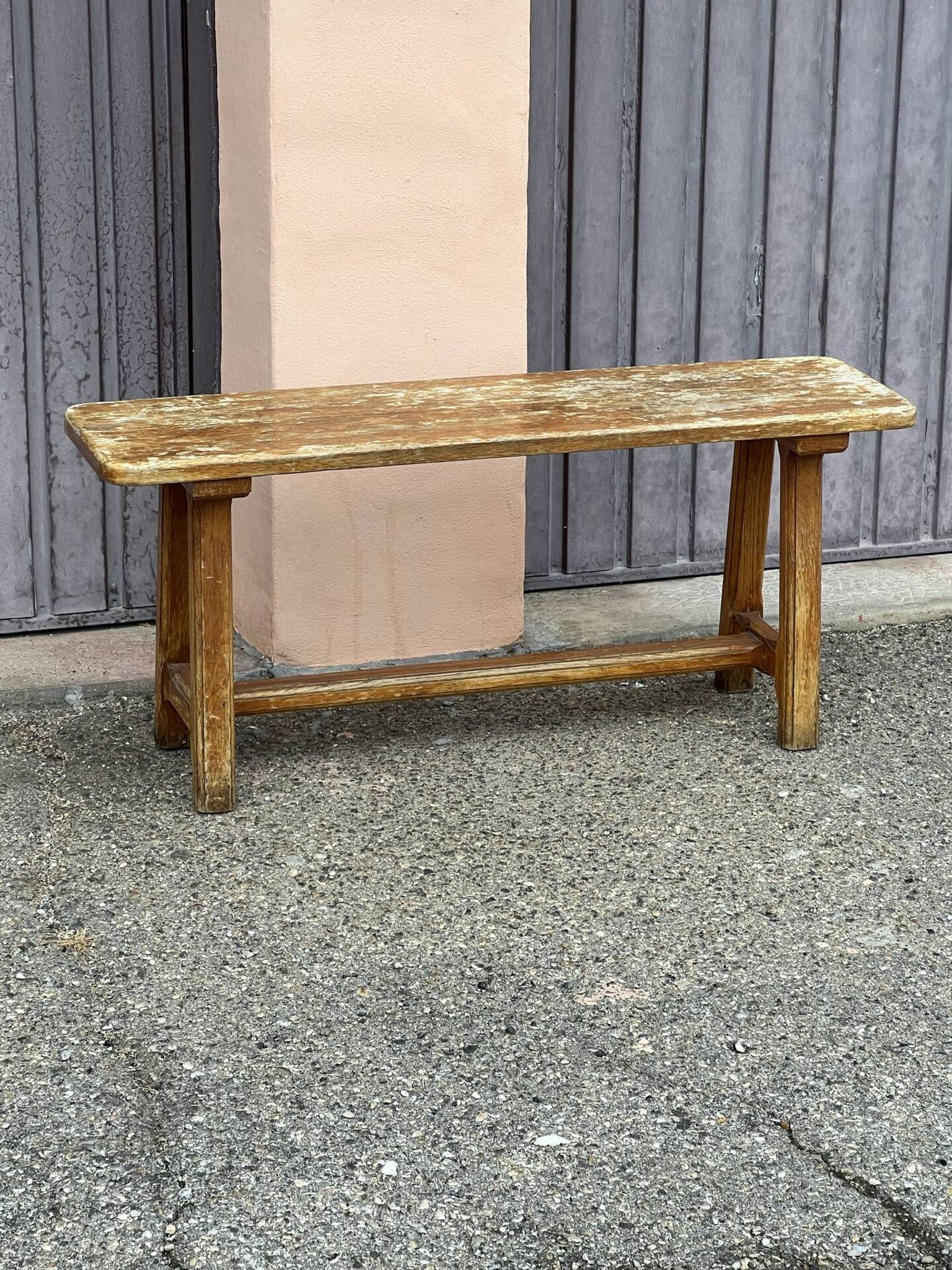 Solid wood bench, French craftsmanship, 102cm