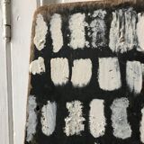Graphic abstract painting on wood support
