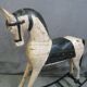 Powder pink and black rocking wooden horse