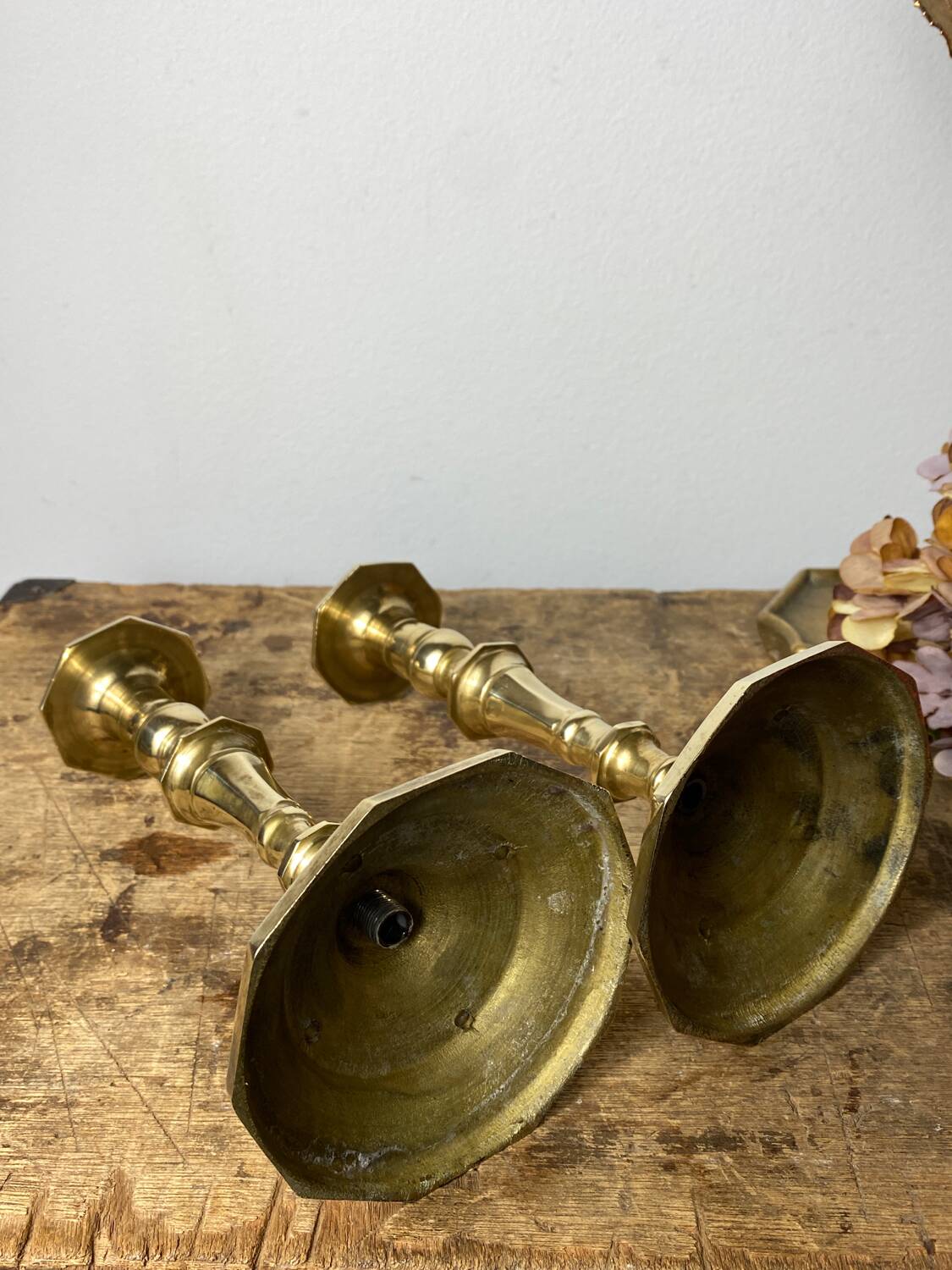 Pair of vintage brass candlesticks
